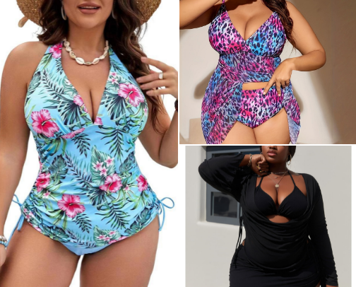 Plus Size Vacation Swimwear cover photo collage