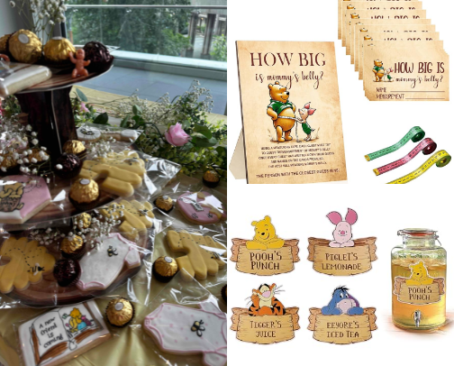 Must-Have Items to Throw an Inexpensive Winnie the Pooh Baby Shower 🍯 (Amazon Edition) cover photo collage