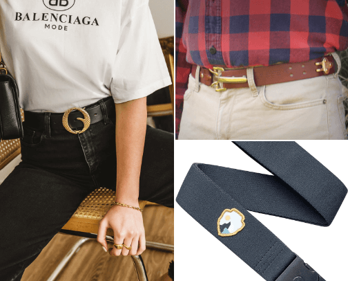 Choose belts to match your style! cover photo collage
