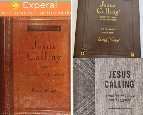 Jesus Calling, Large Text Brown Leathersoft, with Full Scriptures: Enjoying Peace in His Presence (A 365-Day Devotional) - The Perfect Father's Day Gift for Christian Dads for meaningful devotional gifting cover photo collage