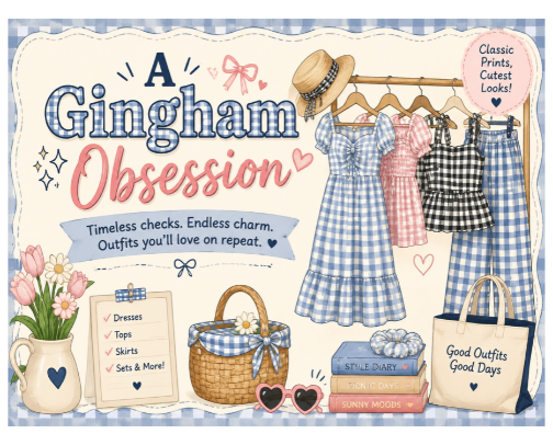 A Gingham Obsession cover photo collage
