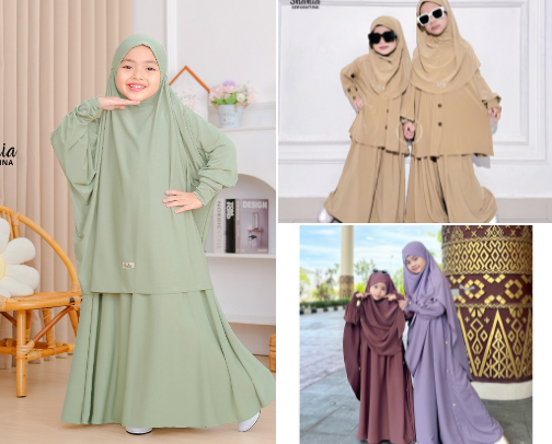 ​Adorable and Elegant Kids' Syar'i Set cover photo collage