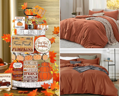Warm cozy fall vibes cover photo collage