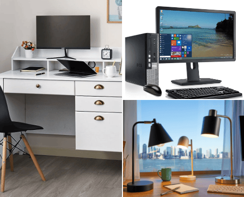 “Essential Home Office Supplies to Boost Productivity” cover photo collage