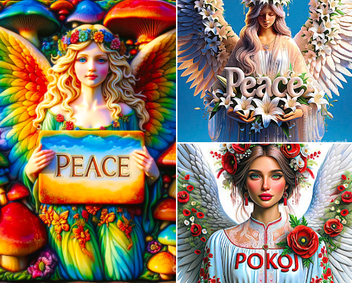 Sale! Guardian Angels of Peace  and Love for Charities cover photo collage