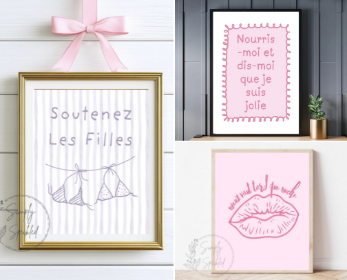French Art | Funny Quote Wall Art | Apartment Wall Prints | 
Art français | Citations amusantes | Décoration murale d'appartement cover photo collage