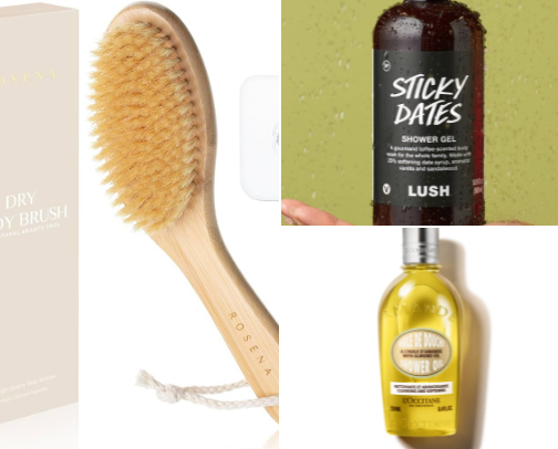 clean girl shower routine. cover photo collage