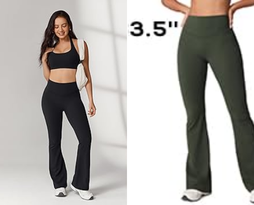 I had never bought flare leggings until I found these. I will be forever buying them too! cover photo collage