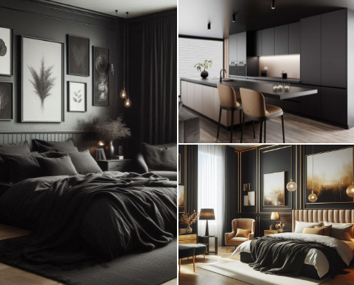 Black room ideas cover photo collage