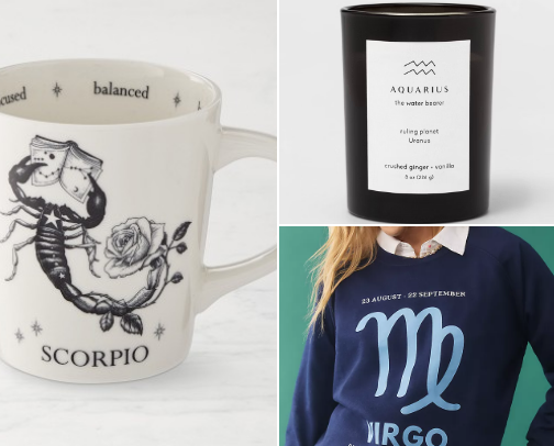 ₊☽◯☾˖⋆ z o d i a c . s i g n s inspired items and gifts cover photo collage