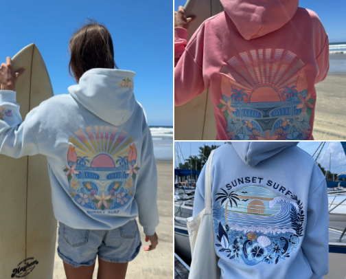 Sunset Surf Summer Must-Haves cover photo collage