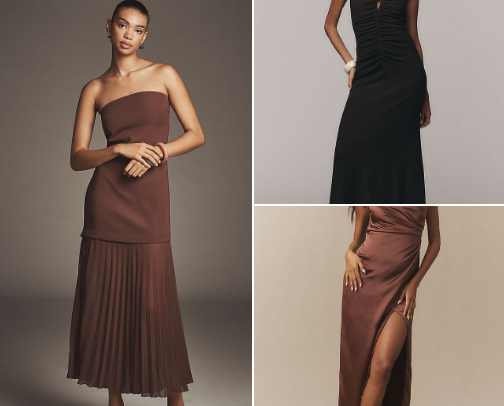 wedding guest dresses for fall + winter cover photo collage