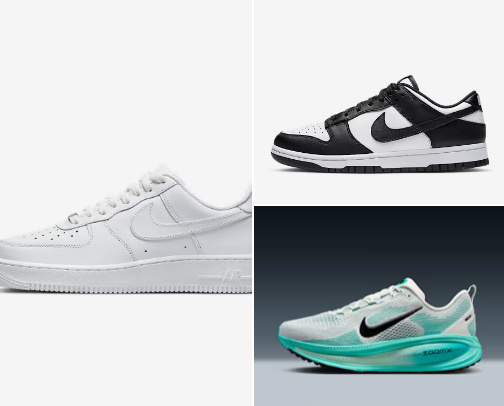 "Nike" empowers every stride with bold performance. cover photo collage