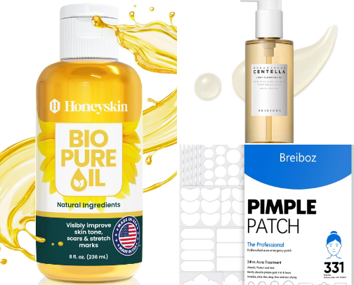 Self care skin care as a basic girlie cover photo collage