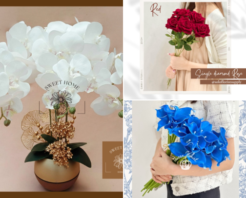 Artificial Flowers & Pretty Floral Decor 🌷 cover photo collage