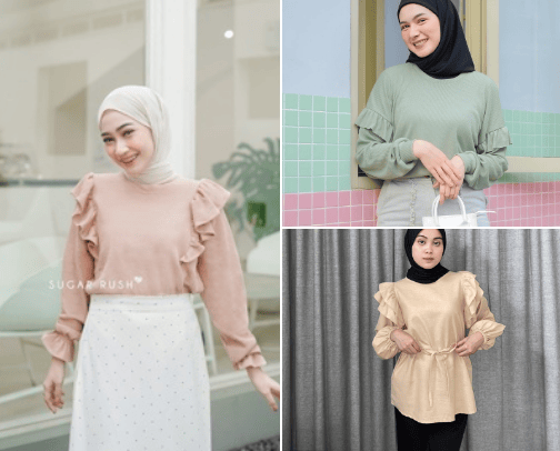 Cute Ruffle Top for Stylish Hijabers cover photo collage