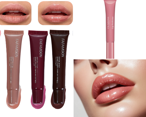 Lip gloss cover photo collage