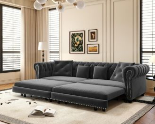 Maison Boucle Sleeper sofa bed cover photo collage