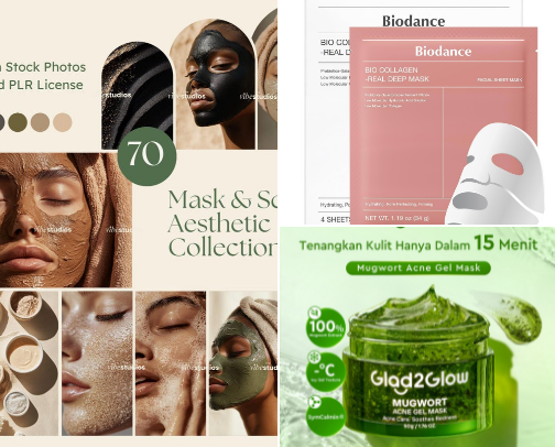 Masker Wajah Alami – Brightening, Hydrating & Deep Cleansing | Skincare Herbal untuk Kulit Glowing Shopee - Zalora - Etsy & Amazon cover photo collage