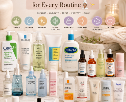 The Best Skincare Products for Every Routine🧖🏽‍♀️✨ cover photo collage