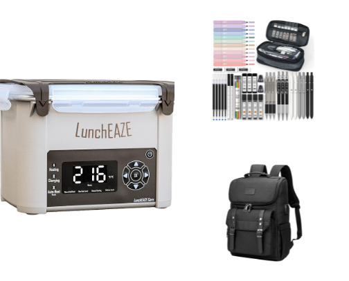 College bag and supplies cover photo collage
