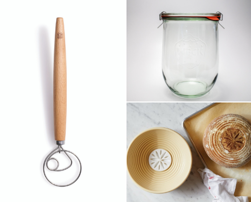 Sourdough starter kit cover photo collage