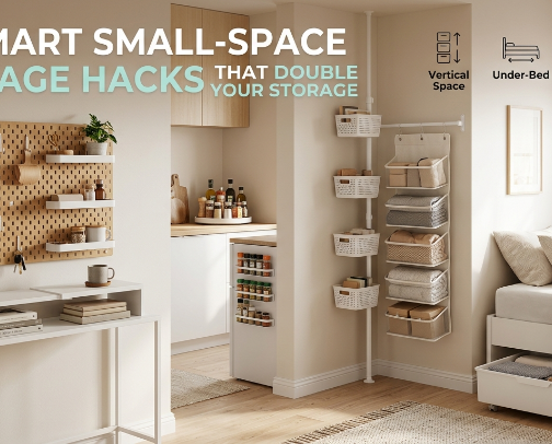 Smart Small-Space Storage Hacks That Double Your Storage cover photo collage