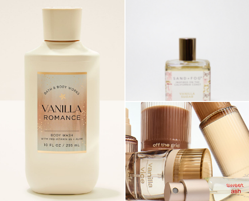 vanilla body care staples 🧺 cover photo collage