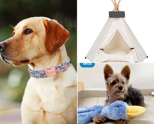 Dog items cover photo collage