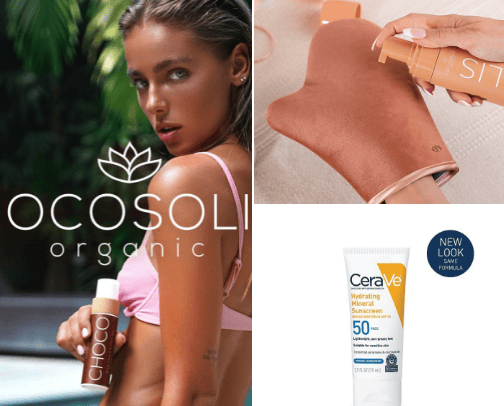 Self-tanning & Sunscreen cover photo collage