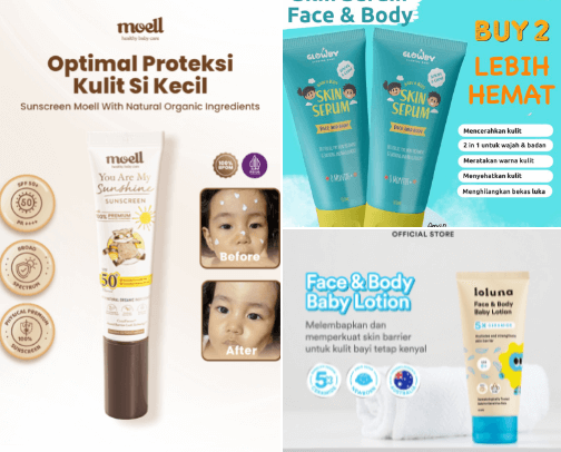 Skincare baby cover photo collage
