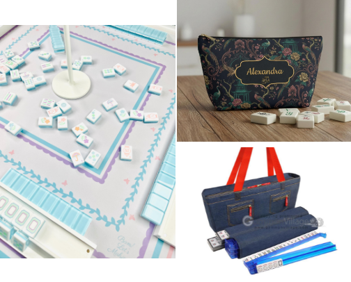 All The Mahjong Sets and Bags to Go Along cover photo collage