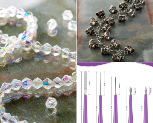 Beads, Tools and Findings For Jewelry Design cover photo collage
