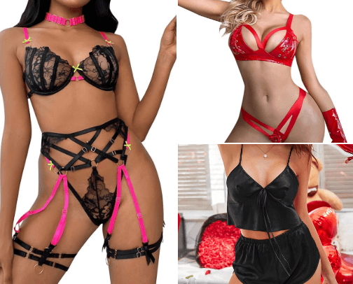 Sexy underclothes cover photo collage