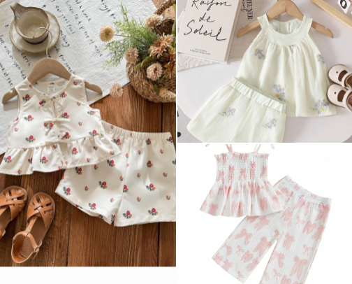 Very cute baby girl clothes cover photo collage