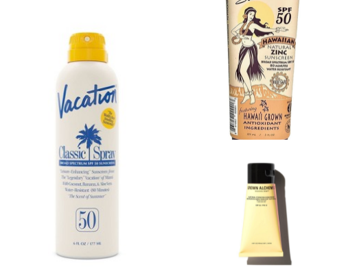 Reef Safe Sunscreens ☀️ SPF good for you skin & planet 🌊🌎 cover photo collage