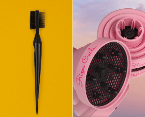 Curly hair tools cover photo collage