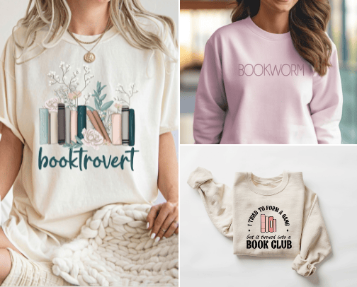 Bookish Apparel cover photo collage