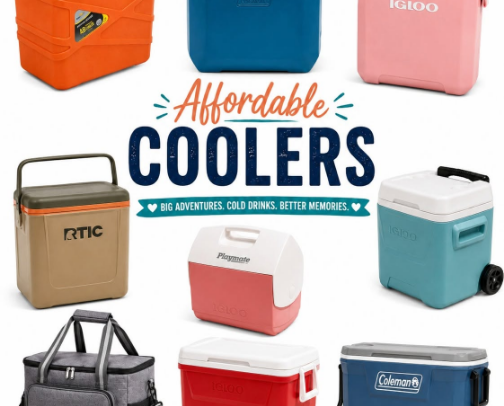 Affordable Coolers for Camping, Beach Days & Backyard Fun cover photo collage