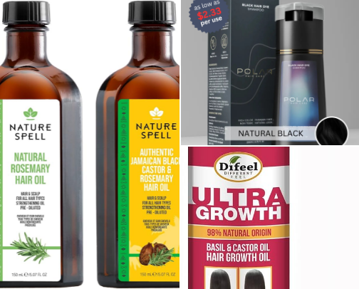 Hair products cover photo collage