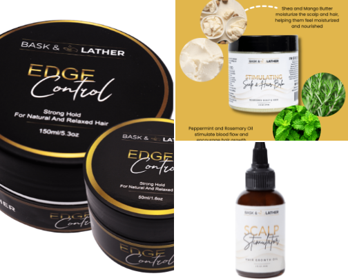 Hair care products cover photo collage