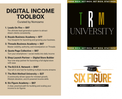 Digital Income Toolbox — Curated by Nomzamo cover photo collage