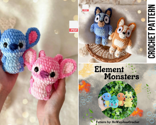 Disney/Cartoon Crochet Patterns cover photo collage