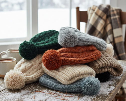 Winter essential beanies & scarfs.❄️ cover photo collage