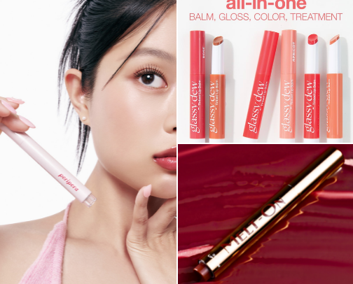 Glossy balm sticks you can get instead of Tarte for half the price cover photo collage