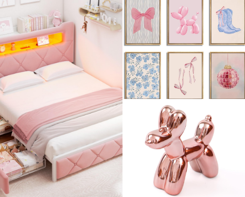 Pink room decor cover photo collage