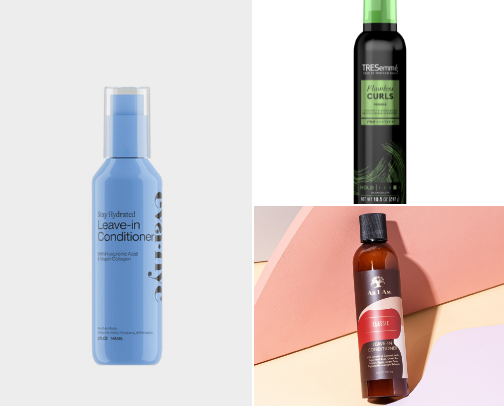 Curly hair products cover photo collage