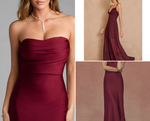 Burgundy for Bridesmaids cover photo collage