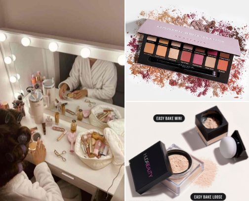 what you will find in my make up desk cover photo collage