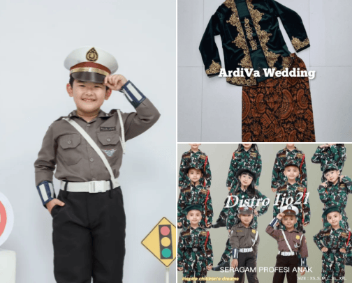costum anak profesi cover photo collage